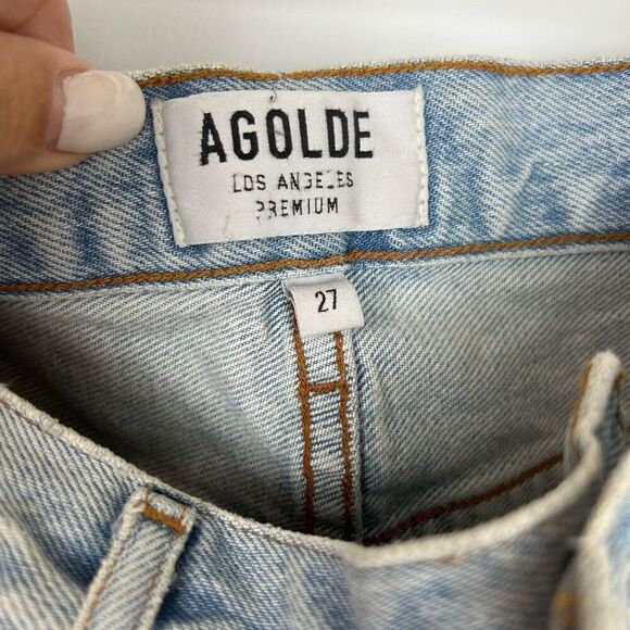 Agolde Denim Shorts Parker Vintage Cut Off Distressed Button Fly Women's Sz 27 - Picture 9 of 10